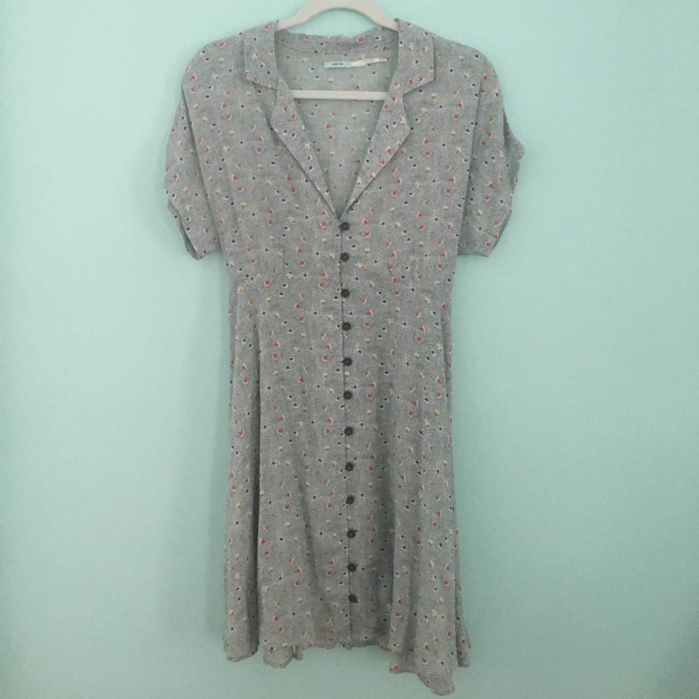 Kimchi Blue Lucy Printed Shirt Dress, Cream Multi